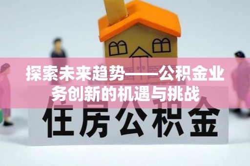 若羌探索未来趋势——公积金业务创新的机遇与挑战