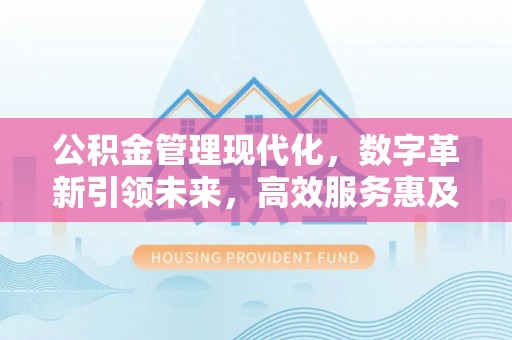 若羌公积金管理现代化，数字革新引领未来，高效服务惠及民生