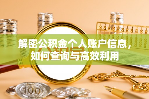 若羌解密公积金个人账户信息，如何查询与高效利用