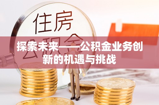 若羌探索未来——公积金业务创新的机遇与挑战
