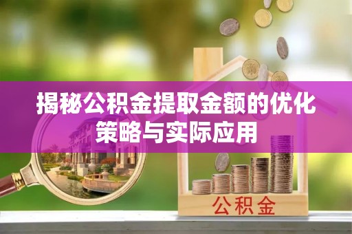若羌揭秘公积金提取金额的优化策略与实际应用