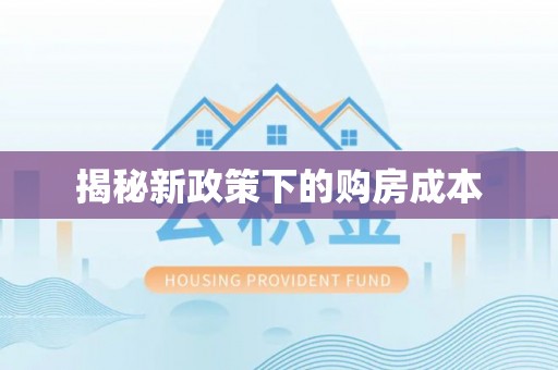 若羌揭秘新政策下的购房成本