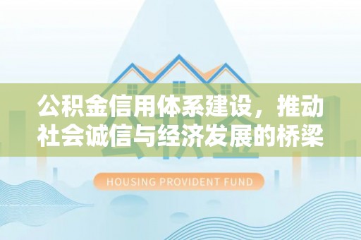 若羌公积金信用体系建设，推动社会诚信与经济发展的桥梁