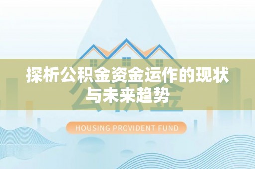 若羌探析公积金资金运作的现状与未来趋势