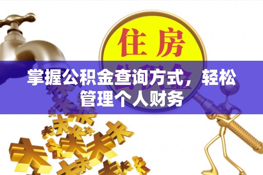 若羌掌握公积金查询方式，轻松管理个人财务