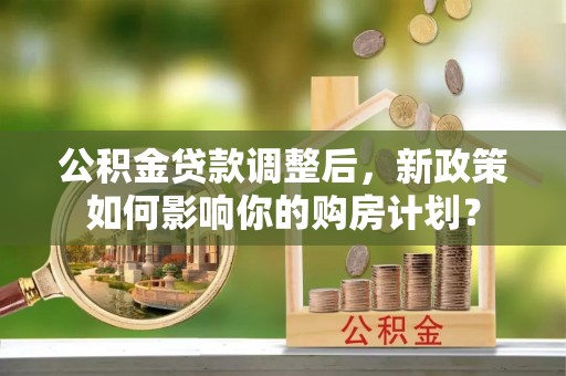 若羌公积金贷款调整后，新政策如何影响你的购房计划？