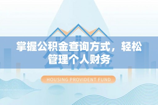 若羌掌握公积金查询方式，轻松管理个人财务