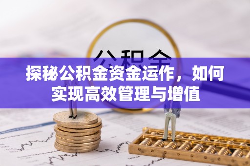 若羌探秘公积金资金运作，如何实现高效管理与增值