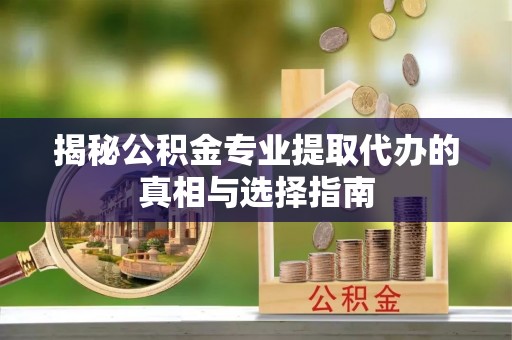 若羌揭秘公积金专业提取代办的真相与选择指南